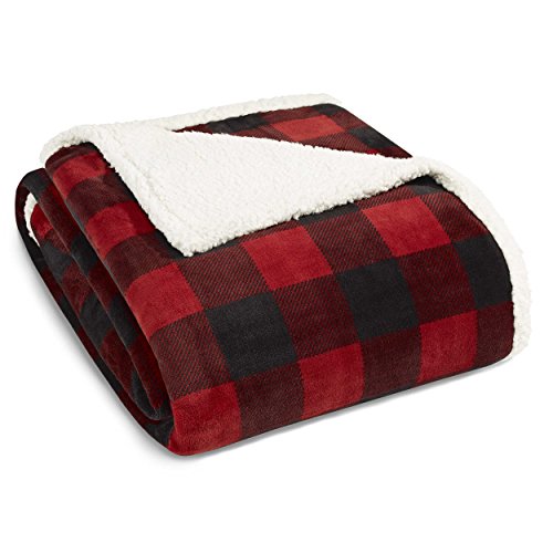 Eddie Bauer Home Mountain Plaid Decke, Queensize, Rot von Eddie Bauer