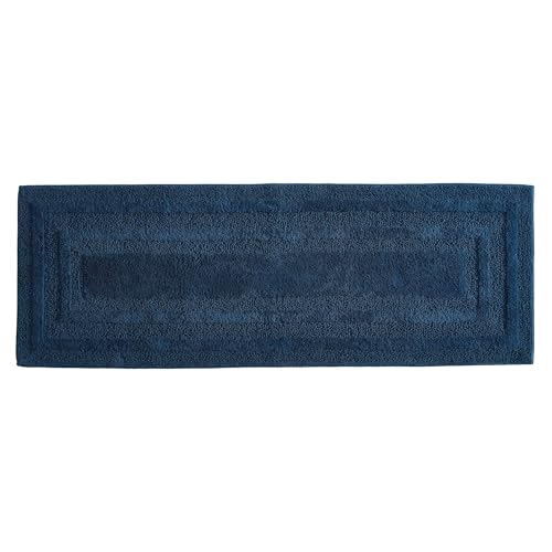 Eddie Bauer Läuferteppich, weicher getufteter Plüsch-Badezimmerteppich mit Rutschfester Unterseite, schnell trocknend und super saugfähig (Logan Indigoblau, 55,9 x 152,4 cm) von Eddie Bauer