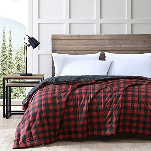 Eddie Bauer Home | Mountain Collection | Decke – ultraweich und gemütlich, Gänsedaunen-Alternative, wendbare Bettdecke/Bettdecke, Doppelbett, Rot, USHSEE1166111 von Eddie Bauer