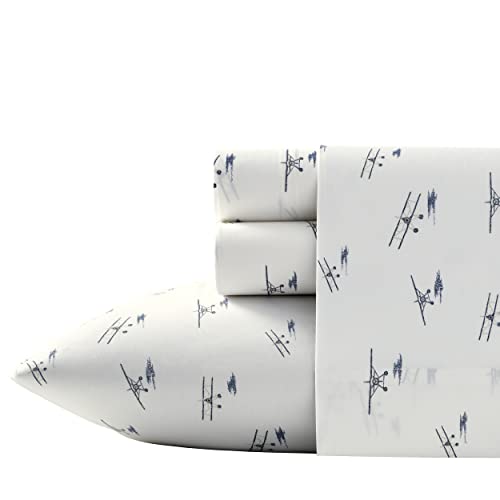 Eddie Bauer Queensize-Bettlaken, Baumwoll-Perkal-Bettwäsche-Set, frische und Coole Heimdekoration (Meerflugzeuge, Blau, Queen-Size-Bett) von Eddie Bauer