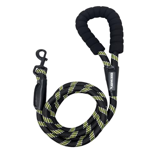 Eddie Bauer Runde geflochtene Hundeleine aus Seil mit Komfortschaumgriff, 180 cm, Grün und Schwarz von Eddie Bauer