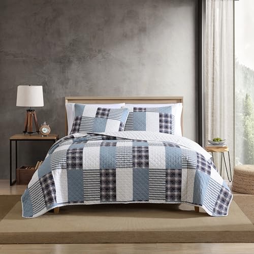 Eddie Bauer Wendebettwäsche aus Baumwolle mit passenden Kissenbezügen, Heimdekoration für alle Jahreszeiten, Camano Island Plum, Queen von Eddie Bauer