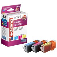 edding Druckerpatronen EDD-301 cyan, magenta, gelb kompatibel zu Canon CLI-526 C/M/Y, 3er-Set von Edding