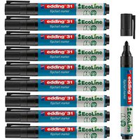 edding 31 Ecoline Flipchart-Marker schwarz 1,5 - 3,0 mm, 10 St. von Edding