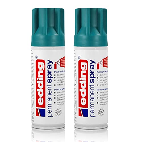 2x edding Permanent Spray petrol matt 200 ml Premium Acryllack Spraydose von edding