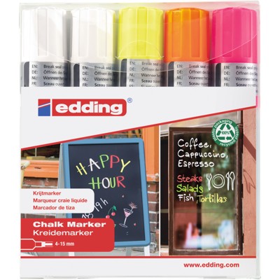 4090 Kreidemarker 5er-Set sortiert von Edding