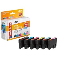 edding EDD-601  schwarz, cyan, magenta, gelb, light cyan, light magenta Druckerpatronen kompatibel zu EPSON T0807, 6er-Set von Edding