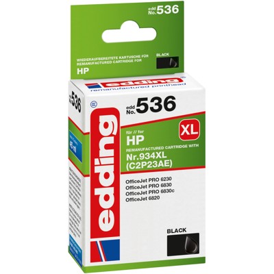 EDD-536 ersetzt HP 934XL (C2P23AE) - schwarz - 45 ml von Edding