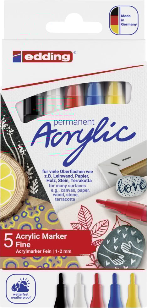 Edding Acrylmarker 5300 fein 5er Set basic von Edding