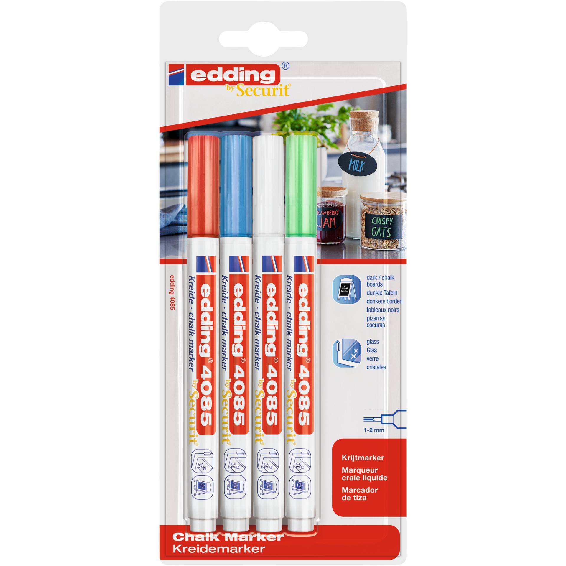 Edding Kreidemarker 'e-4085' mehrfarbig 4er-Set von Edding