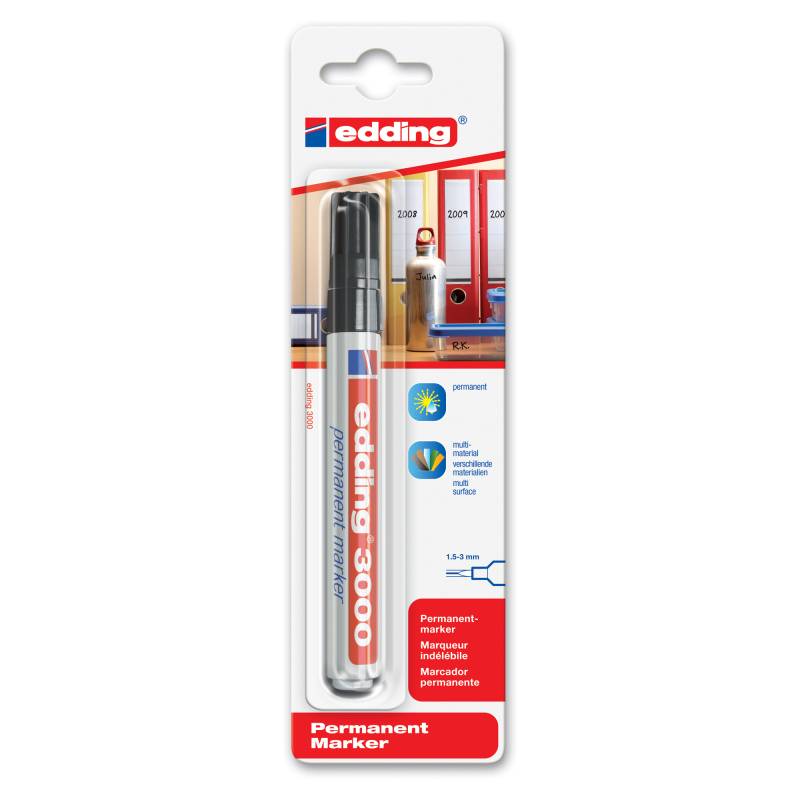 Edding Permanentmarker '3000' schwarz 1,5 - 3 mm von Edding