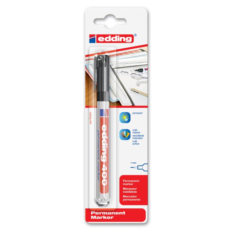 Edding Permanentmarker '400' schwarz 1 mm von Edding