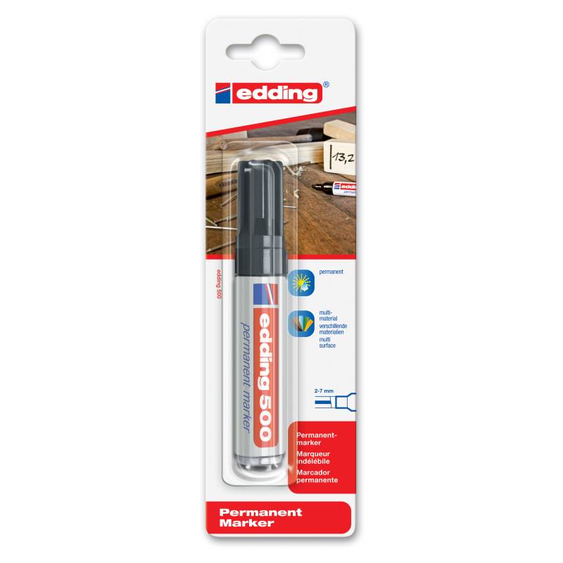Edding Permanentmarker '500' schwarz 2 - 7 mm von Edding