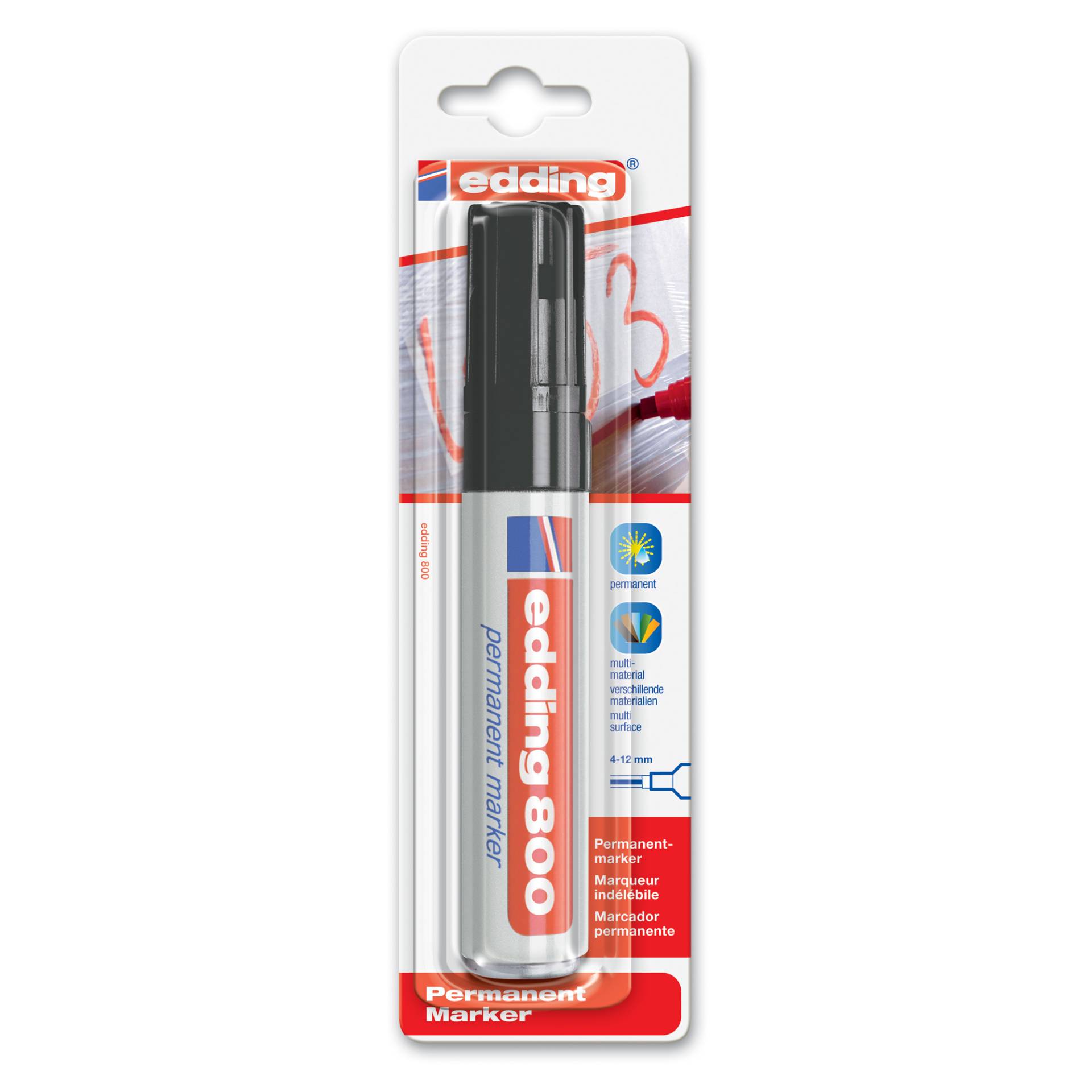 Edding Permanentmarker '800' schwarz 4 - 12 mm von Edding