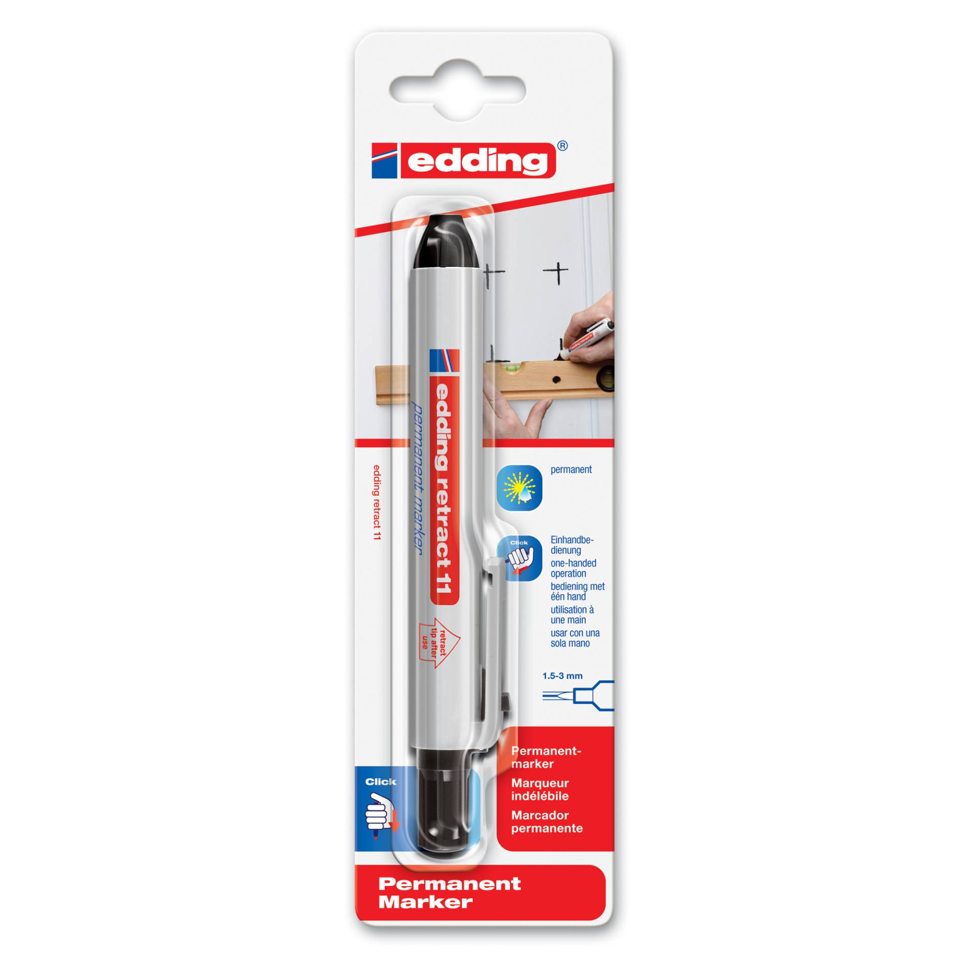 Edding Permanentmarker 'Retract' 11 schwarz 1,5 - 3 mm von Edding