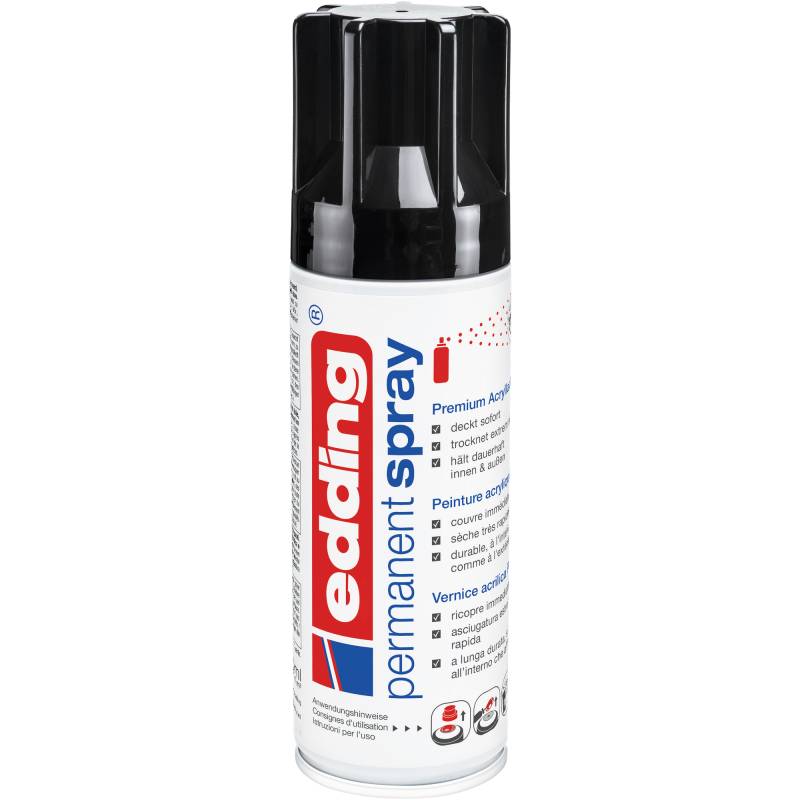 Edding Sprühlack tiefschwarz glänzend 200 ml von Edding