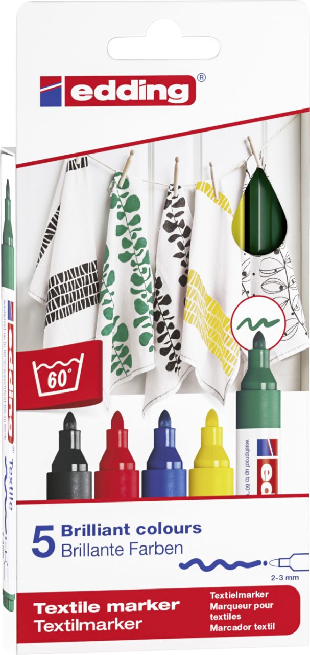 edding 4500 Textilmarker 5er-Set von Edding