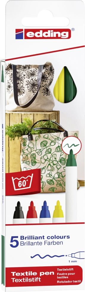 edding 4600 Textilstift 5er-Set basic edding 4600 Textilstift 5er-Set basic von Edding