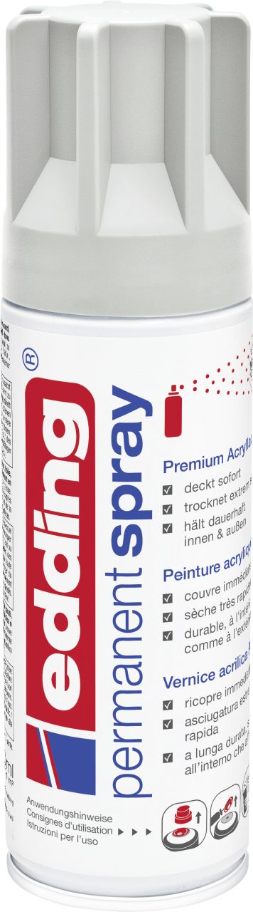edding 5200 Permanent Spray Premium Acrylic Paint, lichtgrau, matt von Edding