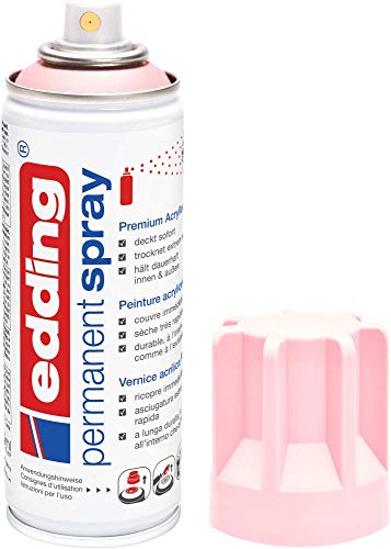 edding 5200 Permanent-Spray - pastell-rosa matt - 200 ml - Acryllack zum Lackieren und Dekorieren von Glas, Metall, Holz, Keramik, lackierb. Kunststoff, Leinwand, u. v. m. - Sprühfarbe von edding