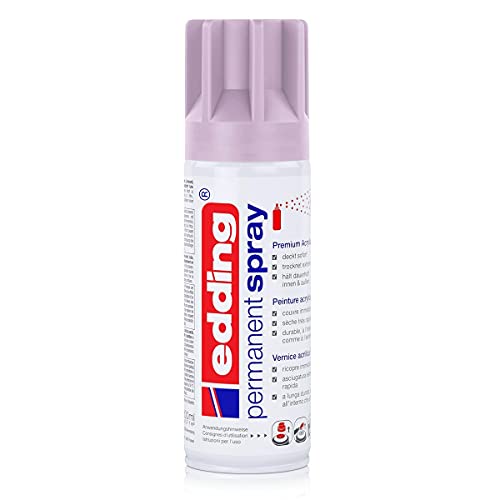 edding 5200 Permanent Spray - hell lavendel matt - 200 ml - Acryllack zum Lackieren und Dekorieren von Glas, Metall, Holz, Keramik, Kunststoff, Leinwand - Lackspray, Acrylspray, Farbspray von edding