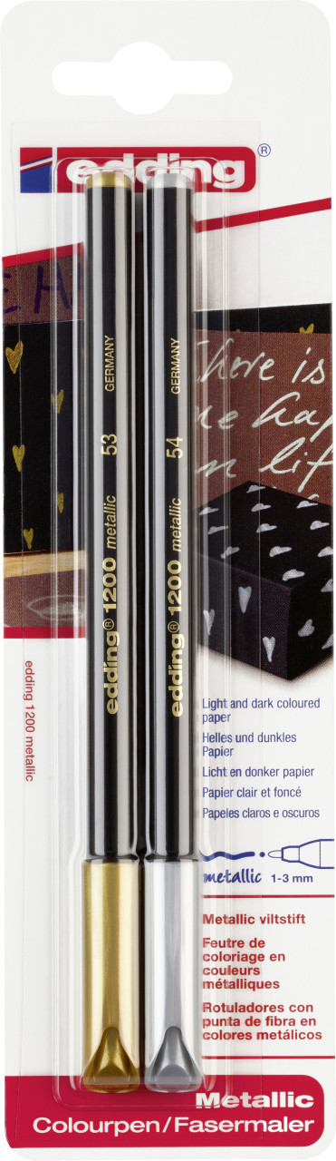 edding Fasermaler e-1200 2er Set gold/silber von Edding