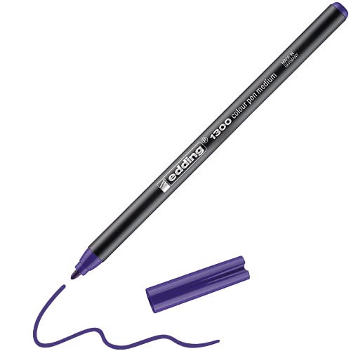 edding 1300 Fasermaler medium - lila - 1 Stift - Rundspitze 2 mm - Filzstift zum Zeichnen und Schreiben - Filzstift für Schule, Mandala, Bullet Journal von edding
