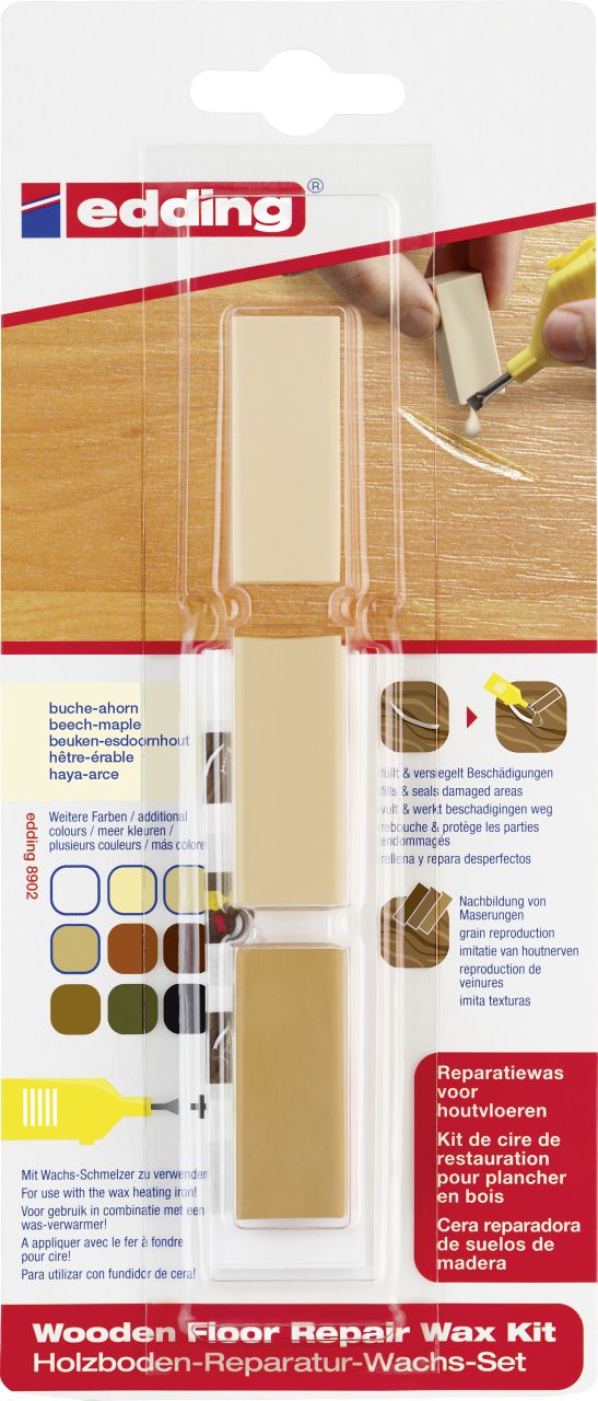 Edding Holzboden-Reparaturwachs-Set 8902 buche- ahorn von Edding