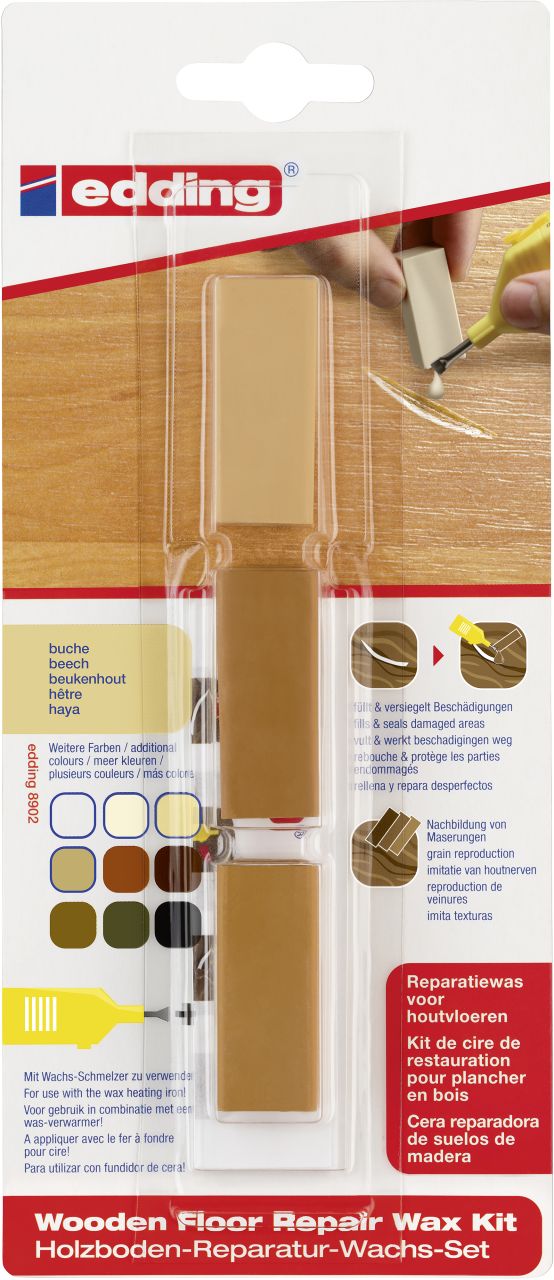 Edding Holzboden-Reparaturwachs-Set 8902 buche von Edding