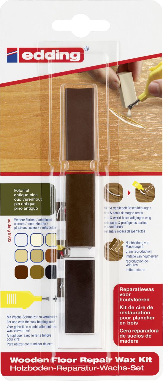 Edding Möbel-Reparaturwachs-Set 8902/3 kolonial von Edding