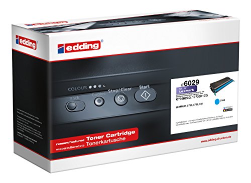 edding Toner EDD-6029 ersetzt Lexmark C736H2CG - Cyan - 10.000 Seiten von edding