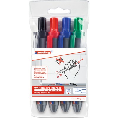 retract 12 Whiteboardmarker 4er-Set sortiert von Edding