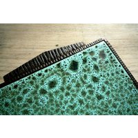 Unique Vintage Artistic Pot Stand Metal Holder Glazed Tile Ceramic Trivet Kitchen Decor 1970's von EdeWerke
