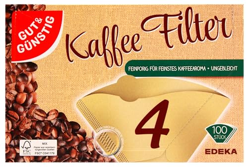 Gut & Günstig Kaffee Filter Größe 4 ungebleicht, 18er Pack (18 x 100 Stück) von Edeka
