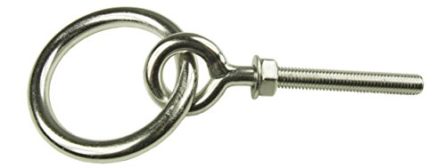 KAMERO Edelstahl V4A, Ringschraube Augbolzen mit Ring, metrisches Gewinde, M12, 12x90mm von KAMERO