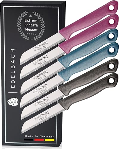 Edelbach Solingen | 6x Küchenmesser Set | German, sehr scharfe Messer, Messer Set, Obstmesser, Gemüsemesser, Schälmesser, Solingen Messer von Edelbach