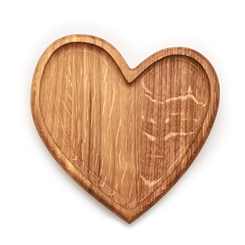 Edeldings Antibakterieller Massivholz Kinderteller HERZ aus Europa | Holzteller 20x17 cm aus Eiche | Originelles Geschenk für Verliebte zum Valentinstag | Holzschale, Servierschale, Babygeschirr von Edeldings