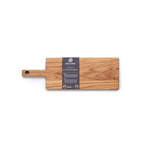 Edeldings Schneide- und Servierbrett aus hochwertiger Eiche 30 х 13 cm groß mit 10 cm praktischem Griff | Antibakterielles Küchenbrett | Servierbrett, Frühstücksbrett, Holzbrett aus massiv Holz von Edeldings