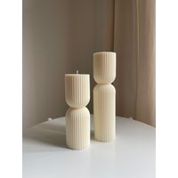 Sanduhr Kerze | Geriffelte Stumpenkerze Aus Rapswachs Wohndekoration von EdelesCandles