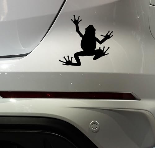 Aufkleber fürs Auto | Frosch Sticker | Witzig Tierliebhaber Tier Spaß Autoaufkleber Auto Aufkleber Wohnmobil Quad Motorrad Biker Chopper Bobber Roller (schwarz glanz) von Edelfolien