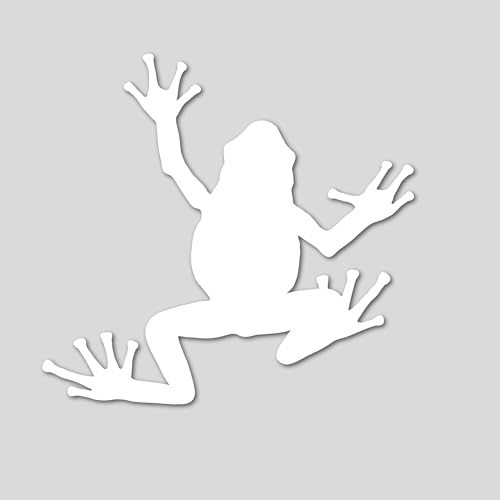 Aufkleber fürs Auto | Frosch Sticker | Witzig Tierliebhaber Tier Spaß Autoaufkleber Auto Aufkleber Wohnmobil Quad Motorrad Biker Chopper Bobber Roller (weiß glanz) von Edelfolien