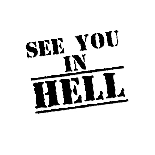 Auto Motorrad Aufkleber - See you in Hell | Biker Bike Decal Sticker Oilslick 666 Satanist Ride or Die Shocker Folie Motorradzubehör Gadget Bikerin DlzG (schwarz glanz) von Edelfolien