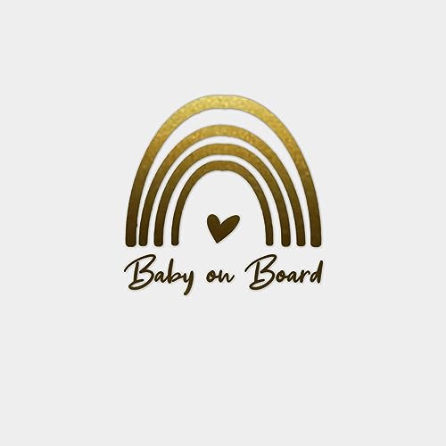 Baby on Board Aufkleber | Autoaufkleber Autofahrt mit Baby Kinder an Bord Warnschild Fahrzeug mit Baby Sicherheit für die Familie (gold matt) von Edelfolien