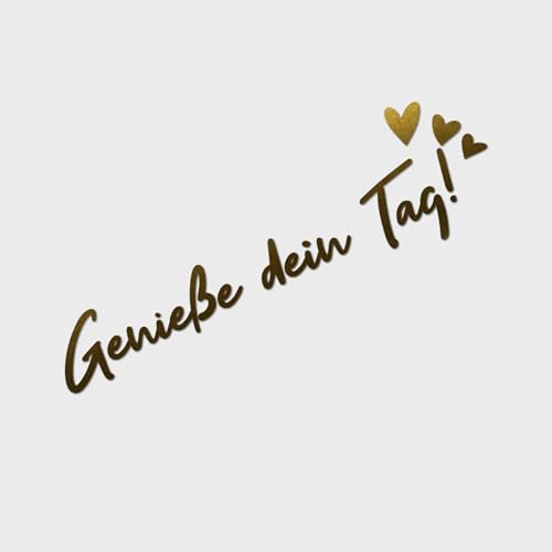 Dekorations Aufkleber - Genieße dein Tag! Motivation Selbstbewusstsein Spiegelaufkleber Aufkleberdekoration Freundin Nutze den Tag (gold matt) von Edelfolien