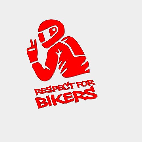 Respect for Bikers | Motorradfahrer Motorradzubehör Biker Chopper Winterauto Bikerzubehör Motorradgadget Tuning Autoaufkleber Aufkleber fürs Auto Quad Motorrad Sport Edition (rot glanz) von Edelfolien
