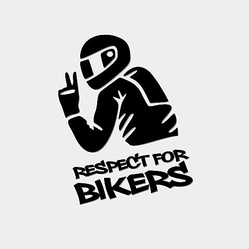 Respect for Bikers | Motorradfahrer Motorradzubehör Biker Chopper Winterauto Bikerzubehör Motorradgadget Tuning Autoaufkleber Aufkleber fürs Auto Quad Motorrad Sport Edition (schwarz glanz) von Edelfolien