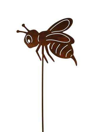 Rost Tier Biene 48 oder 70 cm Stecker Hummel Deko Dekoration Edelrost Garten Metall (Größe 2 - 70 cm) von Edelrost