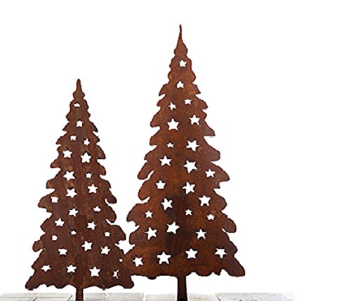 Saremo 1x Weihnachtsbaum "Jul" auf Stab 80cm Gartenstecker Rost Deko Edel Edelrost von Edelrost