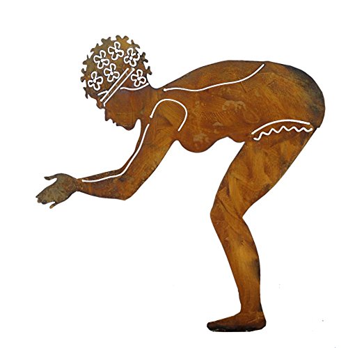 Skulptur Schwimmerin "Berta" Edelrost Figur Höhe:73,5 cm x 70 cm Teich Deko Garten Dekoration Rost von Edelrost