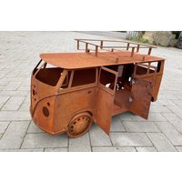 Edelrost Bus Zum Bepflanzen Und Dekorieren 75x30x45cm Rost Kult Auto Camper Flower Power Multivan Blumentopf Gartendeko von Edelrostwelt